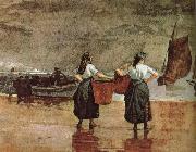 Winslow Homer Beach ee Fisherwoman ee Mother oil painting reproduction